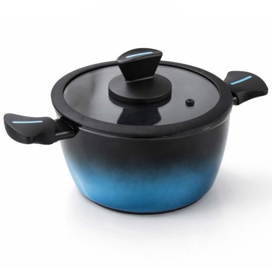 Cacerola Inducción Acero Forjado 20cm Antiadherente Sin Pfoa, Todas Cocinas Fabricada En España, Briebe, Mare, Azul