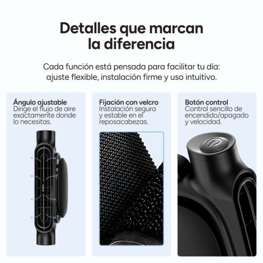 Mini Ventoinha Portátil Ksix Airgo Car USB-C 3 Velocidades 7,2 m/s 3321rpm Recarregável Preta