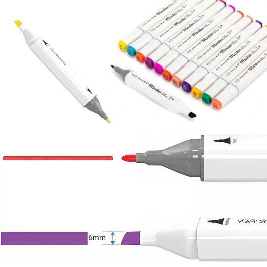 Set De 204 Rotuladores En Colores Variados. Doble Punta: Fina Y Ancha En El Mismo Rotulador.
