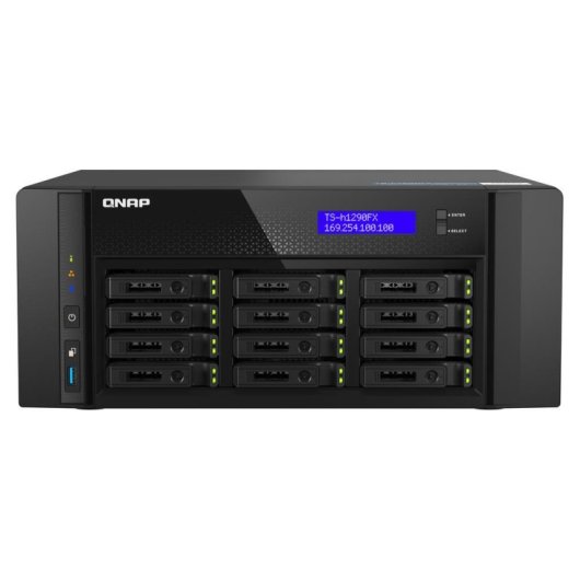 Servidor NAS torre QNAP 12 bahías U.2 NVMe/SATA, AMD EPYC 8 núcleos, 64GB DDR4 ECC, 25GbE, QuTS hero