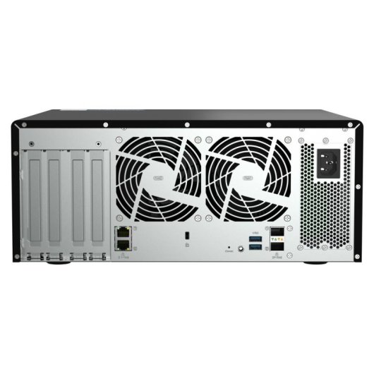 Servidor NAS torre QNAP 12 bahías U.2 NVMe/SATA, AMD EPYC 8 núcleos, 64GB DDR4 ECC, 25GbE, QuTS hero