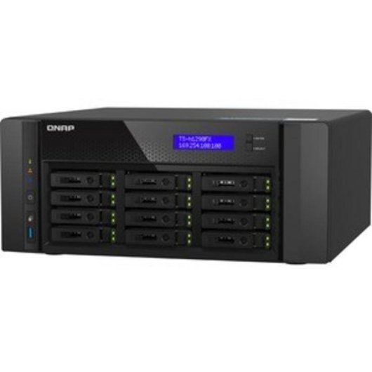 Servidor NAS torre QNAP 12 bahías U.2 NVMe/SATA, AMD EPYC 8 núcleos, 64GB DDR4 ECC, 25GbE, QuTS hero