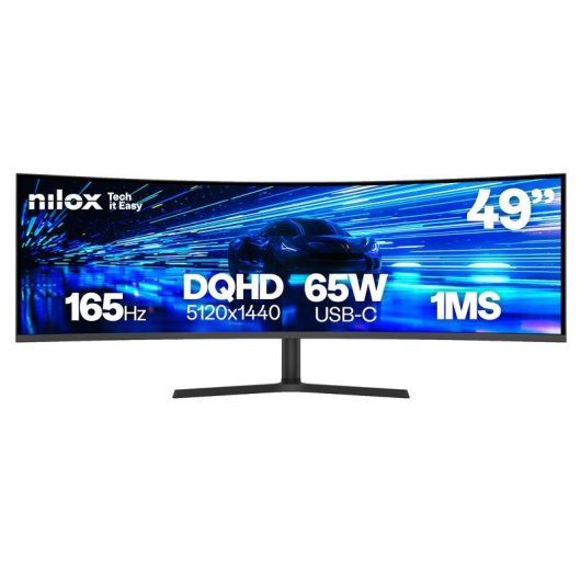 Monitor Nilox NXM49CRVDC2 49" Dual QHD 165Hz VA Curvo Altavoces Ajuste altura