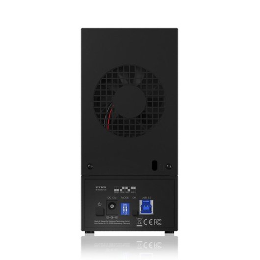 Caja PC ICY BOX IB-RD3621U3 3.5" Plástico Negro Doble Bahía USB 3.2 Gen 1