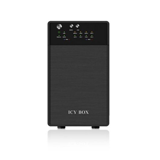 Caja PC ICY BOX IB-RD3620SU3 Desktop Alumínio Preto com Ventoinha USB eSATA