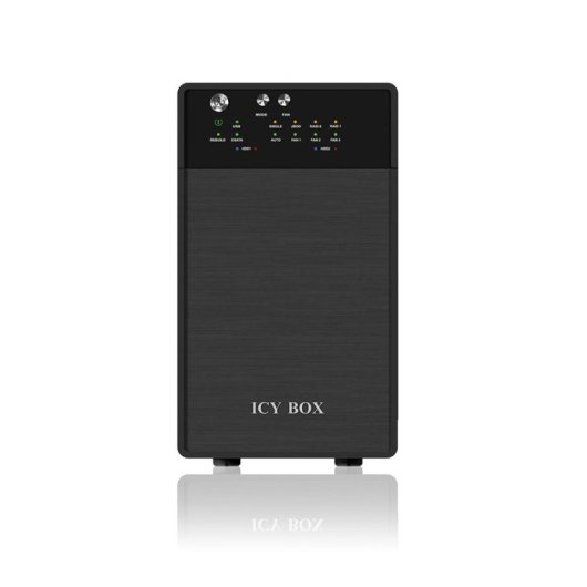 Caja PC ICY BOX IB-RD3620SU3 Desktop Alumínio Preto com Ventoinha USB eSATA