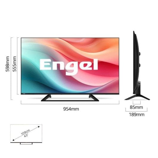 TV Engel QLED LE4397QLED 43" Full HD 60Hz Smart TV VIDAA Dolby Digital