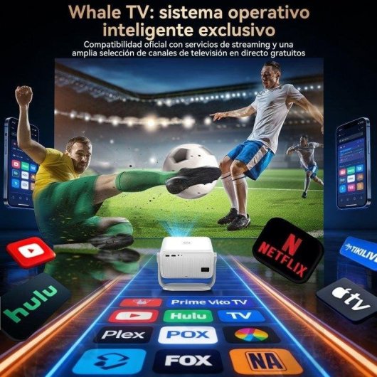 Proyector Huidun PT10 1080p 1500 Lúmenes 120" LED LCD WiFi 6 Bluetooth 5.2 Smart Portátil