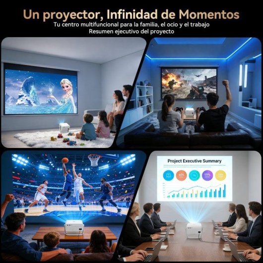 Projetor Huidun PT10 FullHD 330 Lúmenes 120" LED LCD Smart TV WiFi6 Portátil