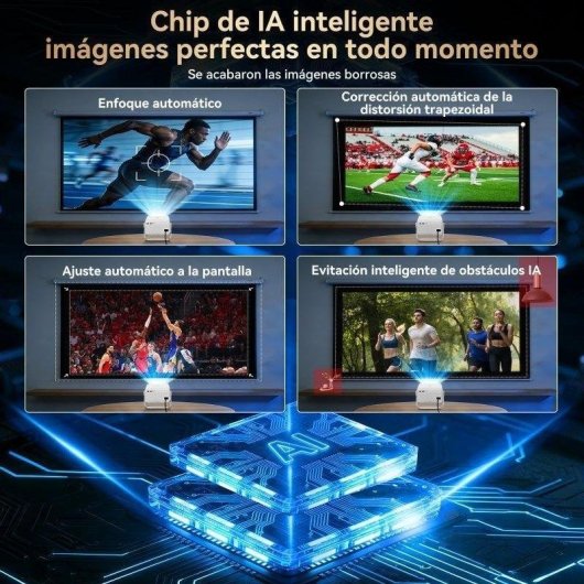 Proyector Huidun PT10 1080p 1500 Lúmenes 120" LED LCD WiFi 6 Bluetooth 5.2 Smart Portátil