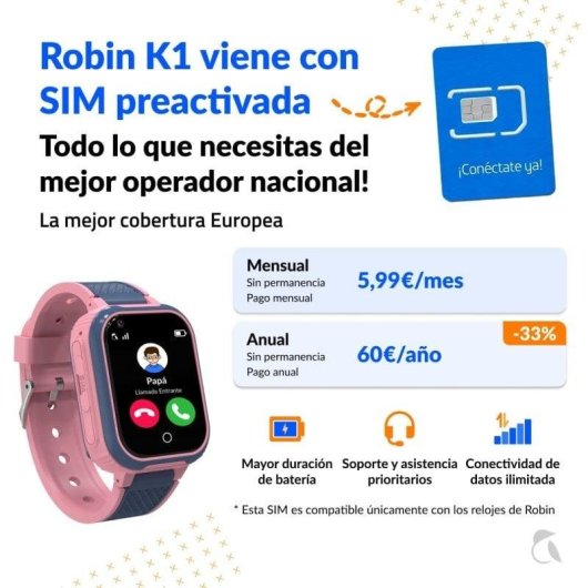 Robin K1 GPS Uhr Kinder Anrufe SIM Aktiviert Rosa Ohne Soziale Netzwerke