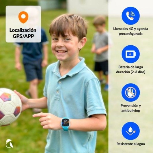 Robin K2 Relógio GPS Crianças Chamadas SIM Preactivada Sem Redes Sociais Azul