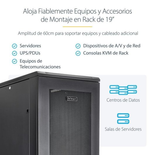 Armario Rack StarTech.com 42U con Ruedas y Profundidad 36"