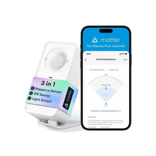 Sensor de Presença Meross MS600MA WiFi Interior Detecção Dual