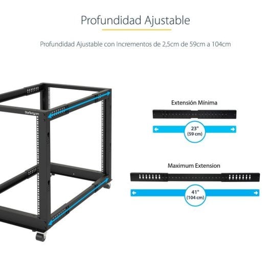 Rack StarTech.com 4POSTRACK25U 25U 4 colunas móvel aço preto
