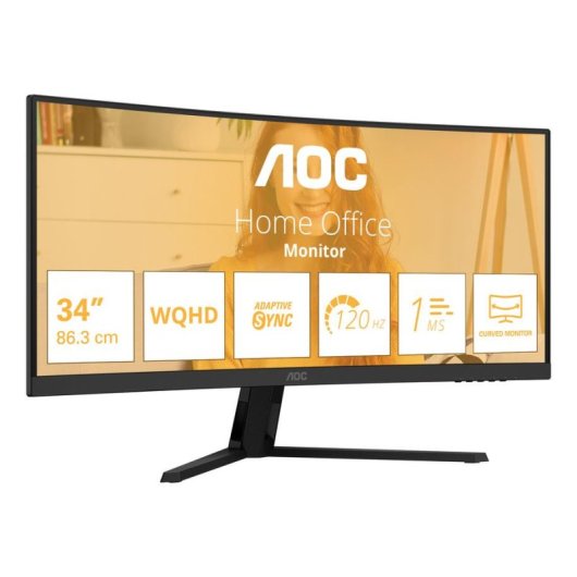 Écran PC AOC CU34B3E 34'' UltraWide Quad HD 120Hz VA Courbé HDR10 Haut-parleurs