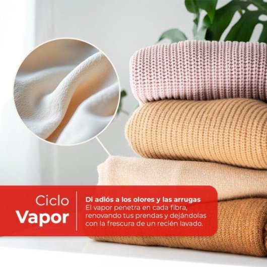 Lavadora Nilson NL12400AIDV Carga Frontal 12 Kg 1400 rpm A Blanca Big Door Display Vapor