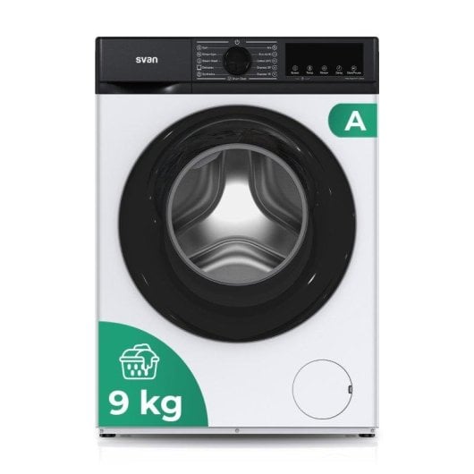 Lavadora Svan SL9404AIDV Carga Frontal 9 Kg 1400 rpm A Blanca Big Door Display Vapor