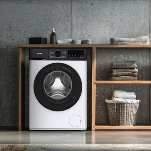 Lavadora Svan SL9404AIDV Carga Frontal 9 Kg 1400 rpm A Blanca Big Door Display Vapor