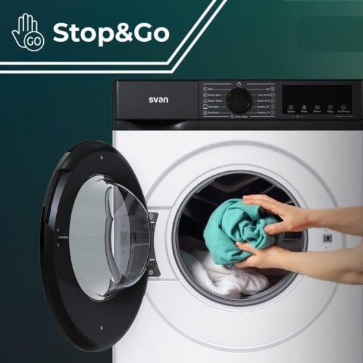 Lavadora Svan SL9404AIDV Carga Frontal 9 Kg 1400 rpm A Blanca Big Door Display Vapor