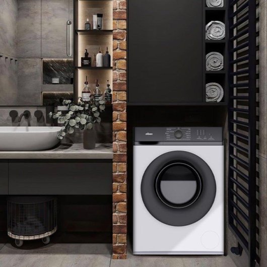 Lavadora Nilson NL7201AI Carga Frontal 7 Kg 1200 rpm A Blanca Big Door Vapor