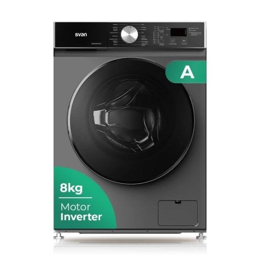 Máquina de Lavar Roupa Svan SL8202AIDVBX 8Kg 1200rpm A Inox Vapor Display LED