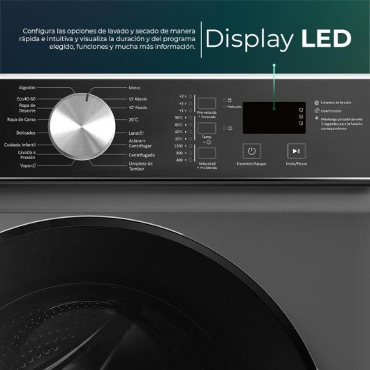 Máquina de Lavar Roupa Svan SL8202AIDVBX 8Kg 1200rpm A Inox Vapor Display LED