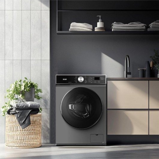 Máquina de Lavar Roupa Svan SL8202AIDVBX 8Kg 1200rpm A Inox Vapor Display LED