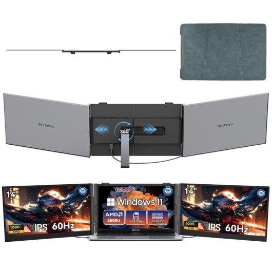 Monitor Blackview DCM6 Pro 14" FullHD IPS 60Hz Ultrafino Altavoz Dual USB-C Soporte extensible