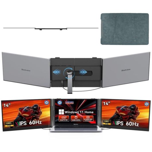 Monitor Blackview DCM6 Pro 14" FullHD 60Hz Ultrafino IPS Dual USB-C Altavoz aluminio