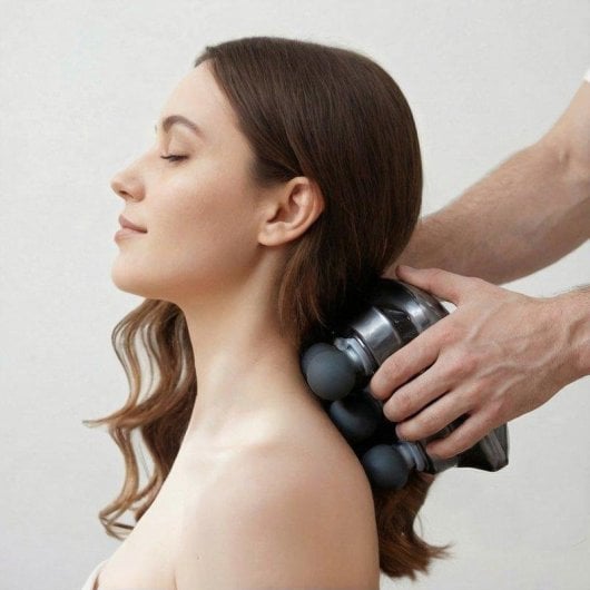 Pistolet de Massage BODYLIFE 9 Vitesses 10 Têtes Lumière Rouge LCD