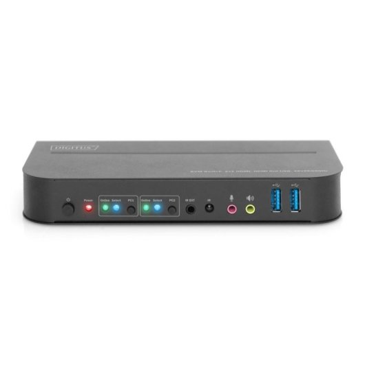 KVM Switch Digitus 2x1 HDMI 4K 60Hz USB Audio Metall
