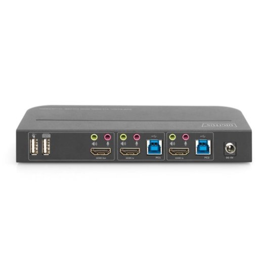KVM Switch Digitus 2x1 HDMI 4K 60Hz USB Audio Metall