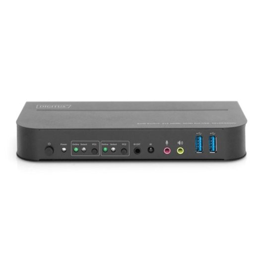KVM Switch Digitus 2x1 HDMI 4K 60Hz USB Audio Metall