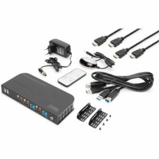 KVM Switch Digitus 2x1 HDMI 4K 60Hz USB Audio Metall