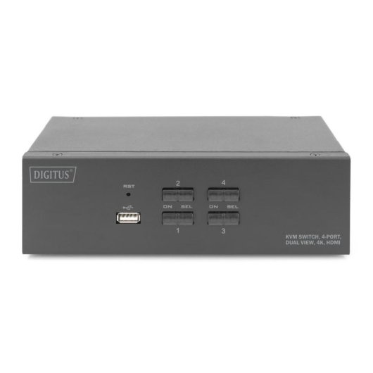 KVM Switch Digitus 4-Port Dual-Display HDMI 4K USB Audio