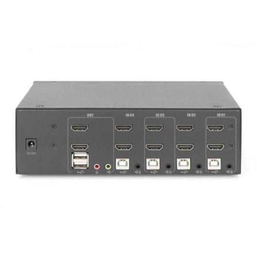 KVM Switch Digitus 4-Port Dual-Display HDMI 4K USB Audio