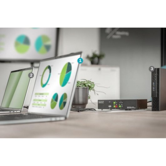 KVM Switch Digitus 4 Port HDMI 4K USB Audio Metall