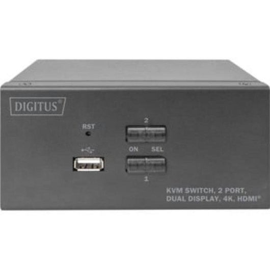 KVM Switch Digitus 2 Port Dual Display HDMI 4K USB Metallgehäuse