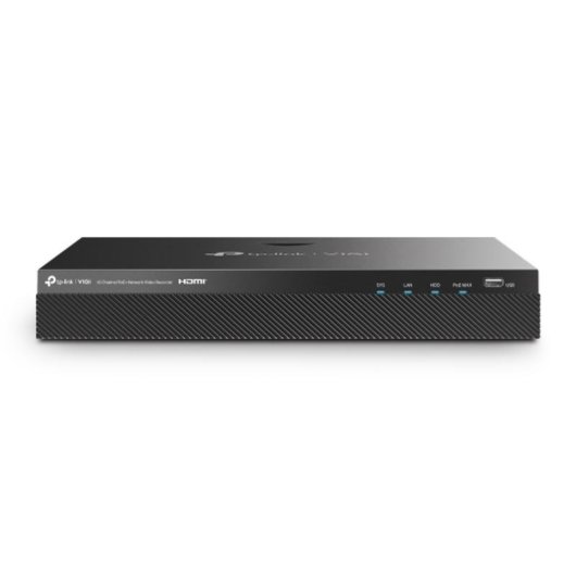 Gravador NVR para Câmara IP TP-Link VIGI NVR2016H-16MP 16 canais 4K 10TB HDD PoE