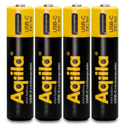 Batería Recargable Aqiila AAA Ión de Litio 1.5V 4 Unidades