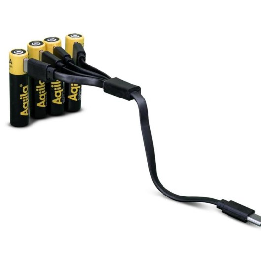 Batería Recargable Aqiila AAA Ión de Litio 1.5V 4 Unidades
