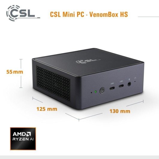 Mini PC CSL VenomBox 8845HS AMD Ryzen 7 8GB 4000GB SSD Radeon 780M Windows 11 Pro