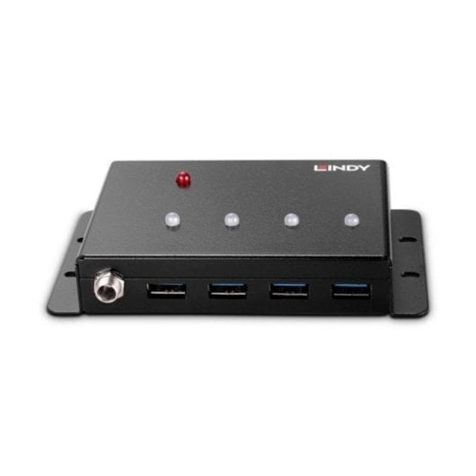 Hub Lindy 4 Ports 5000 Mbit/s USB 3.2 Gen 1 43374 Metall Schwarz