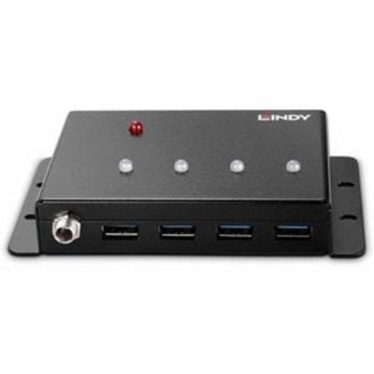 Hub Lindy 4 Ports 5000 Mbit/s USB 3.2 Gen 1 43374 Metall Schwarz