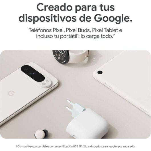 Carregador Google GA05732-EU 45W USB-C Branco Carga Rápida Pixel