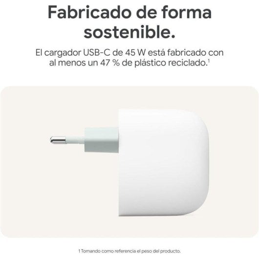 Carregador Google GA05732-EU 45W USB-C Branco Carga Rápida Pixel