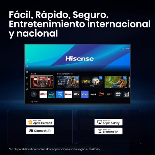 TV Hisense QLED 32A4S 32" Full HD 60Hz Smart TV HomeOS HDR10 HLG Wi-Fi Bluetooth