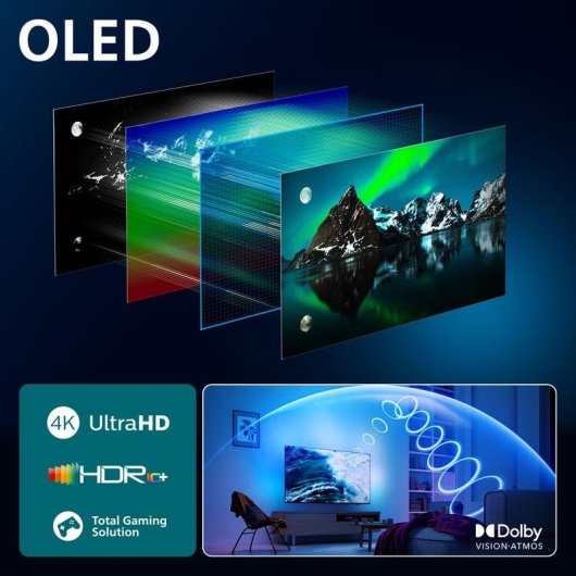 TV Philips OLED 77OLED76012 77" 4K UltraHD 120Hz Smart TV Titan OS HDR10+ Dolby Vision Ambilight
