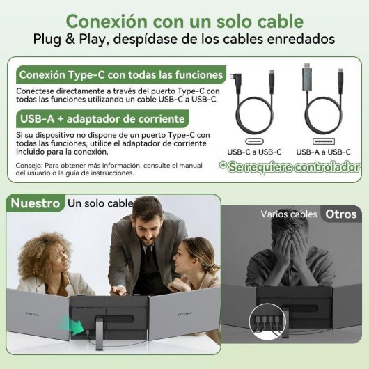 Monitor Blackview DCM8 Pro 15,3" IPS FullHD 60Hz Ultraligero Carga Inversa USB-C Altavoz integrado